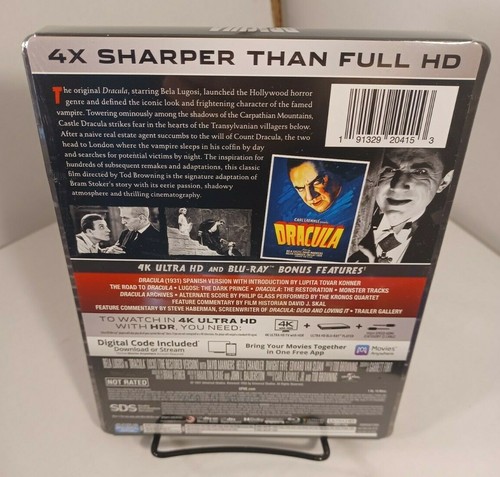 Dracula 1931 4K Collector STEELBOOK (4K+Blu-ray-No Digital) -Box Shipping - Picture 5 of 10