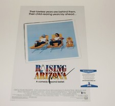 ACTOR NICOLAS CAGE SIGNED RAISING ARIZONA 12x18 MOVIE POSTER BECKETT BAS COA NIC