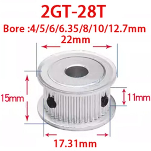 2GT 20-40T Timing Belt Pulley Pitch 2mm Tooth Width 11mm Synchronous Wheel - Picture 9 of 16