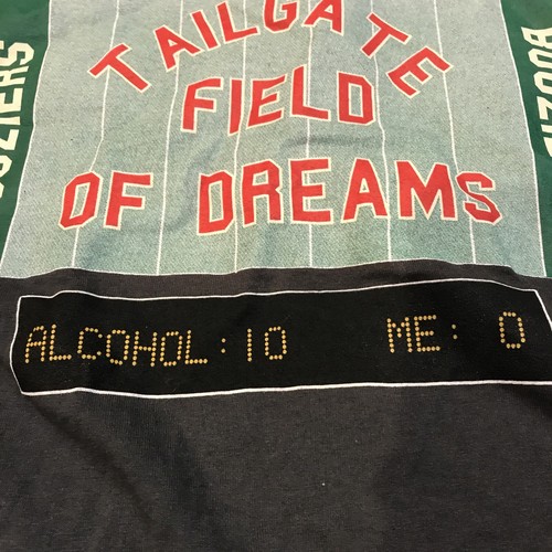 tailgate football T-shirt alcohol long sleeves Field Of Dreams Booziers Med - Picture 5 of 7