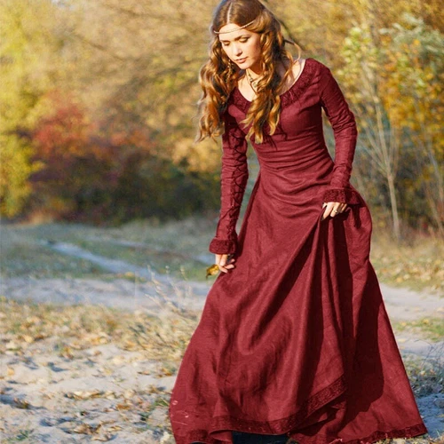 NEW Renaissance Princess Dress Cosplay Costume Vintage New Medieval Long Dress - Picture 12 of 12