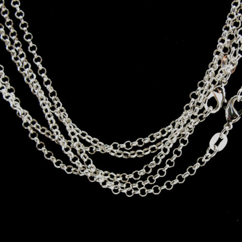 Wholesale Silver Color 2 MM " O " Link Chain Necklace 16"- 30" For Pendant - Picture 1 of 6