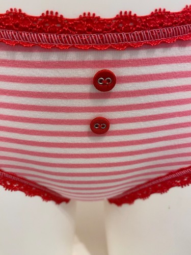 Sujetador a Rayas Rosa y Blanco 34C Con Aros Acolchado y Calzoncillos Hipster 10 - 12 Damas - Imagen 13 de 14