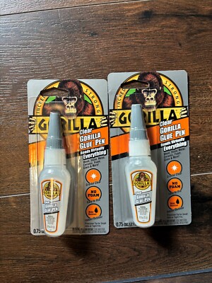 NEW 2 Count Clear Gorilla Glue Pen 0.75 Oz 21.2g Non Foam Tip Strong Bond