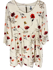 OLD NAVY Mini Dress Size Large Woven Floral Boho Prairie Fairy Cottagecore Beach