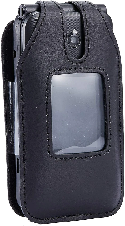 Fitted Leather Case with Belt Clip for AT&T Cingular Flip IV, Flip 4 (U102AA) - Image 4 of 4