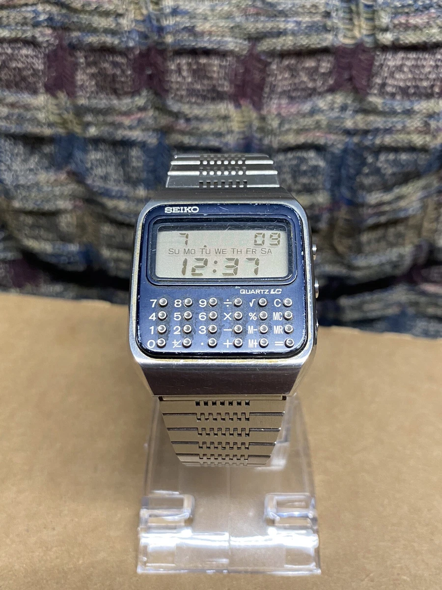 VTG SEIKO C153-5007 STAINLESS STEEL LCD DIGITAL CALCULATOR WATCH 70s | eBay