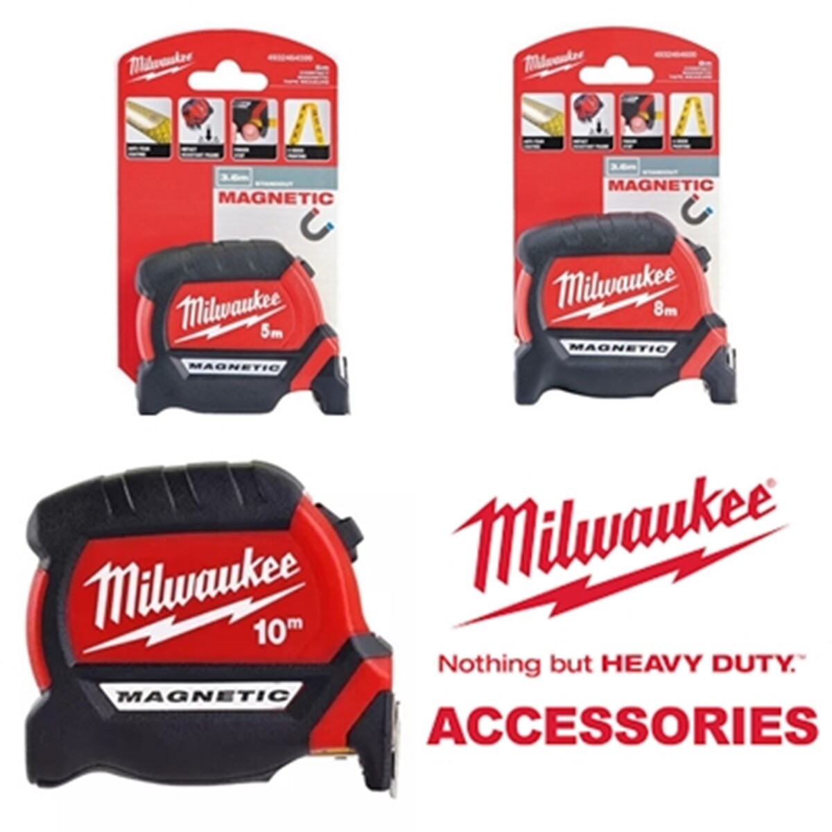 Milwaukee Magnetic Tape Tape Measure 5 M 8M 10 M with Magnet GEN 