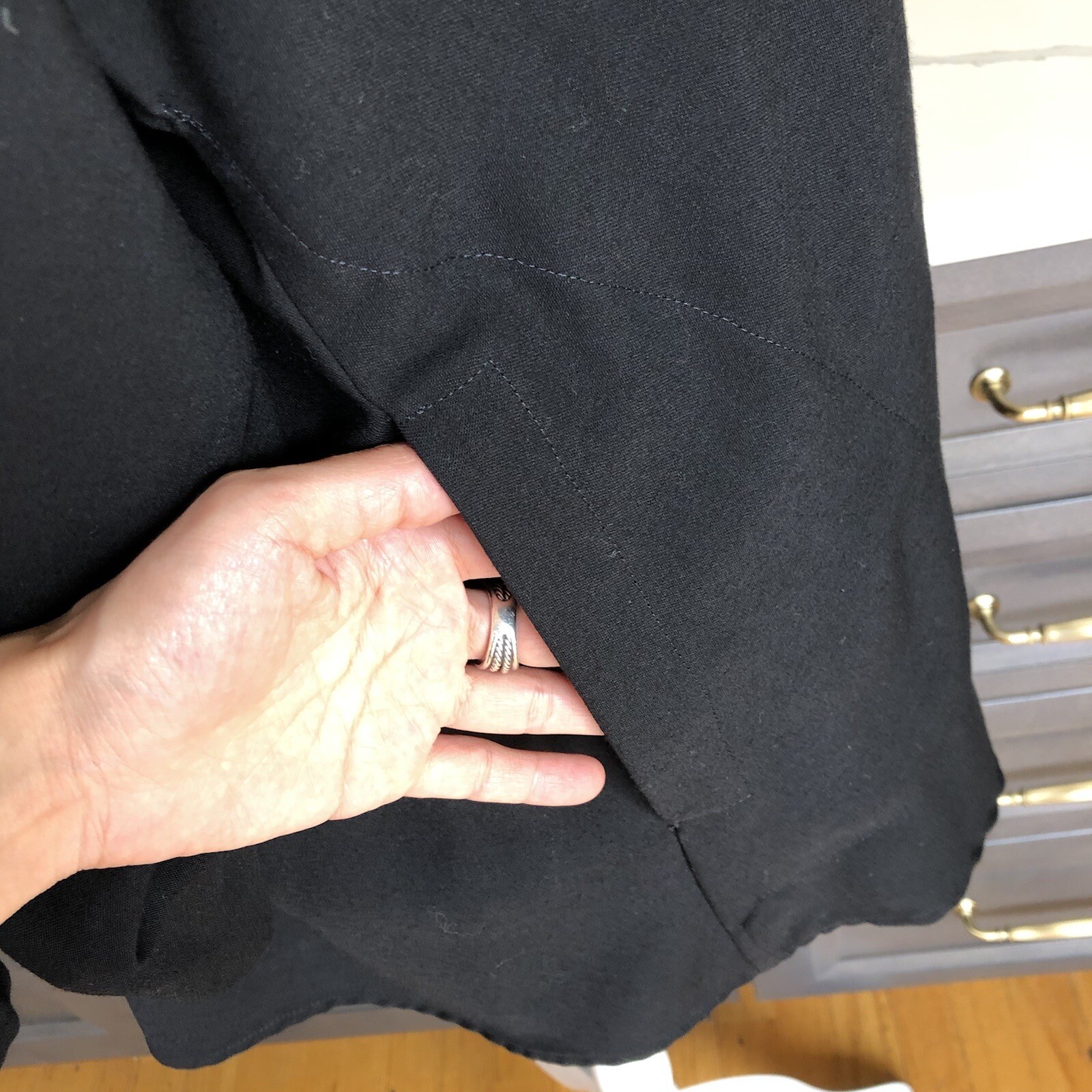 VTG Roxy Wells Art  Patchwork Duster Jacket M - image 7