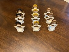 1970S VTG CHRISMAS Hand Painted Ceramic Angel Napkin Holder/Rings SET OF 10 PCS