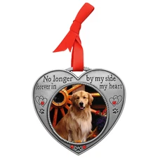 Pet Memory Heart Shaped Ornament-No Longer by My Side Forever In My Heart #2875
