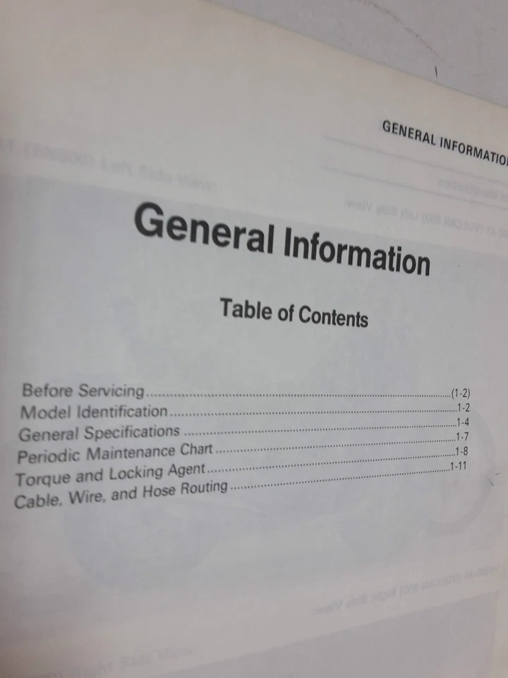 GENUINE KAWASAKI EN500 EN-500 VULCAN  WORKSHOP SERVICE REPAIR MANUAL SUPPLEMENT - Image 4 of 4