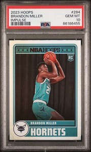 2023-24 Panini NBA Hoops - Tribute Impulse Brandon Miller (RC) SSP PSA 10 GEM MT