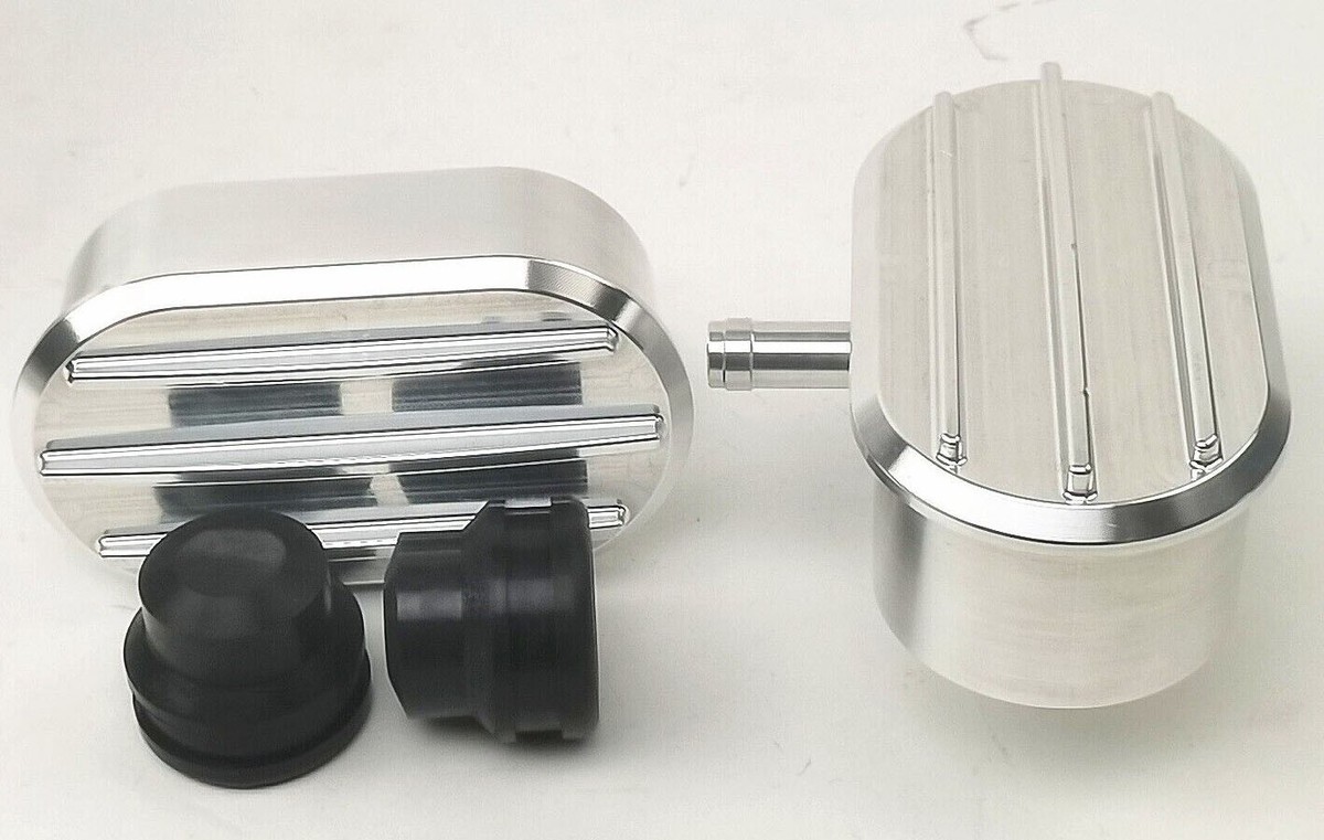 Valve Cover Breather Polished Aluminum Finned With PCV Combo ...