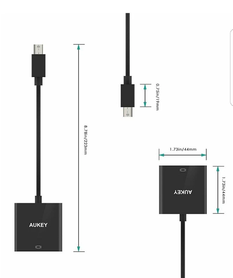 Aukey Mini Display Port to Display Port 4K Adapter Model CB-V8 Black  - Image 3 of 4