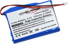 Batteria per Lettore MP3 Samsung YH-920 3,7V 750mAh/2,8Wh Li-Ion Nero