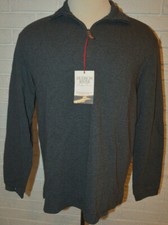 Men's Hudson River Coal Marl Long Sleeve 1/4 Zip Pullover Top Size Medium