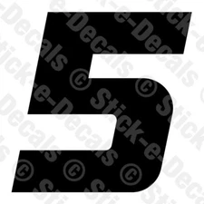 Number Five 5 Vinyl Die Cut Decal Sticker - RACING NUMBER - RSF