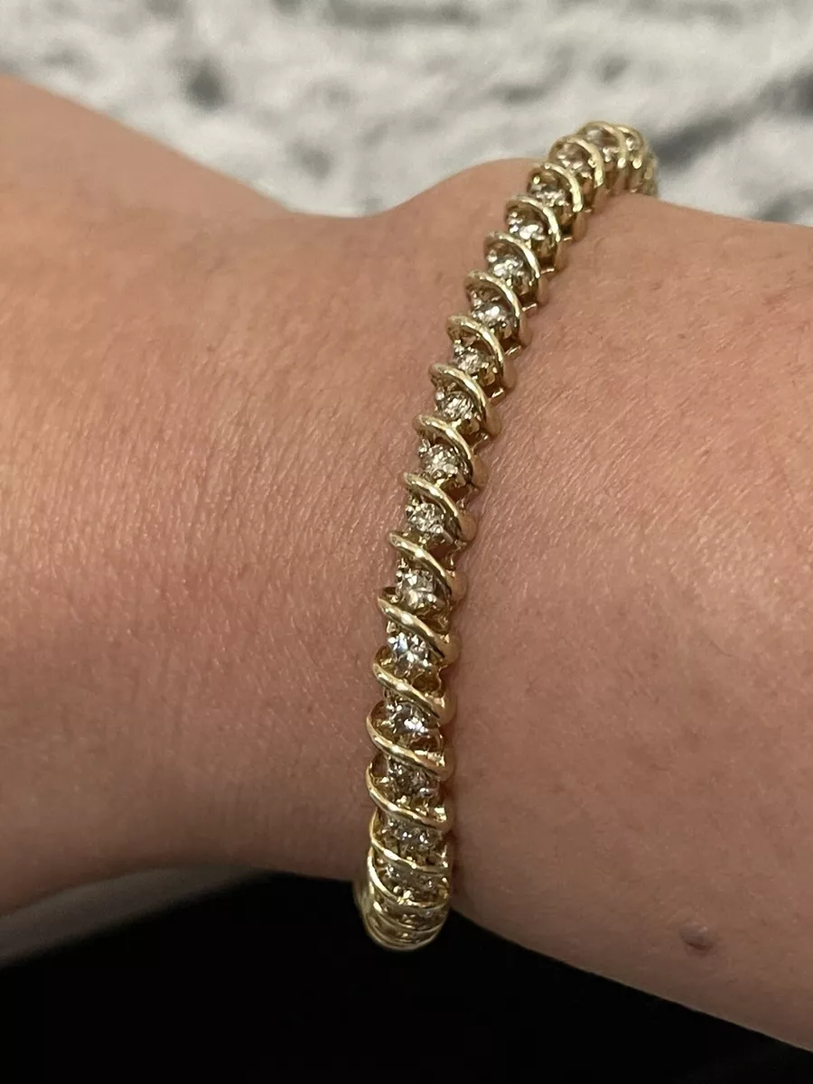 Gold Tennis Bracelet 50 Diamonds 14k Gold