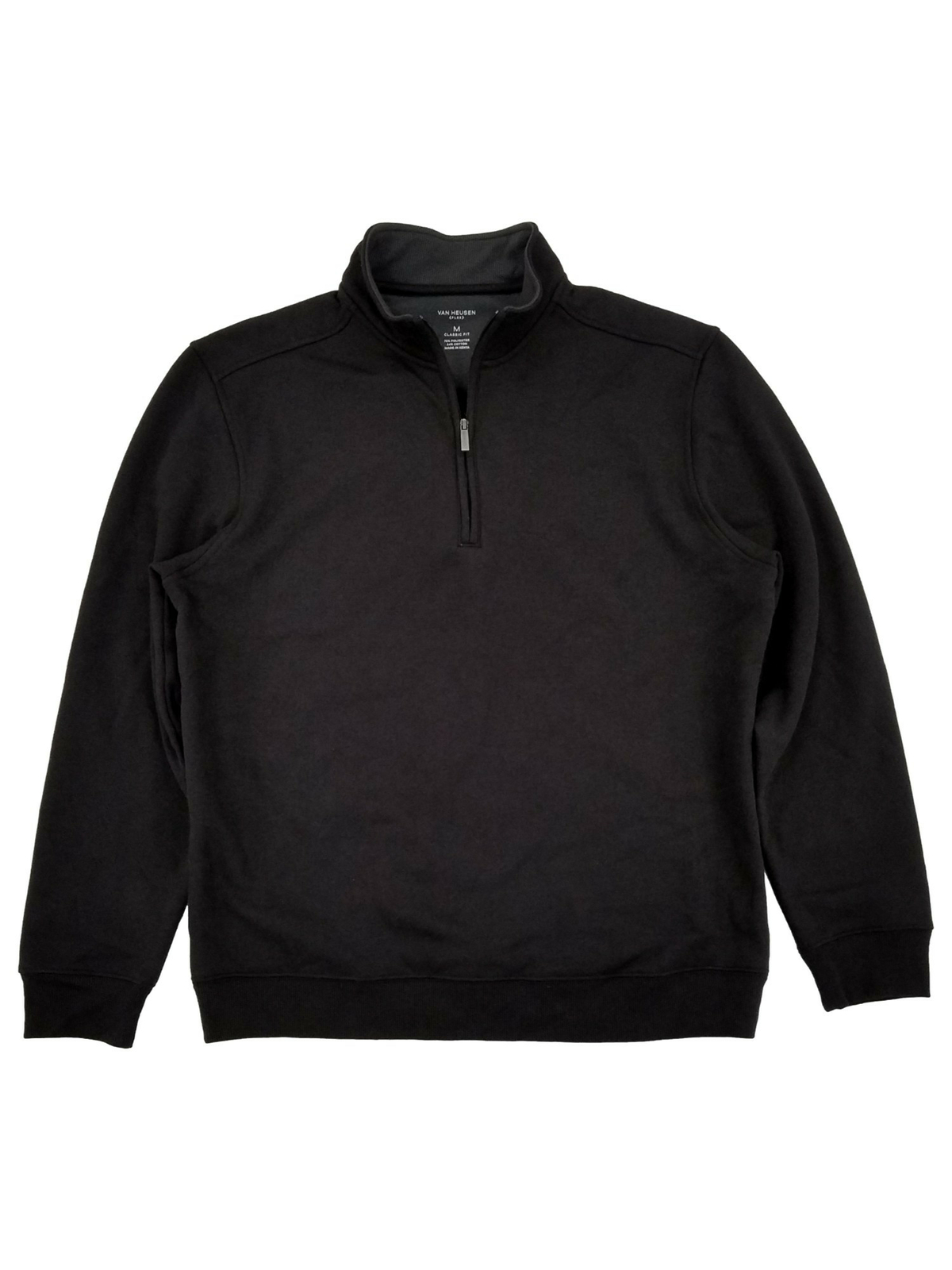 Van Heusen Mens Black Flex Fleece QuarterZip Pullover Sweatshirt eBay