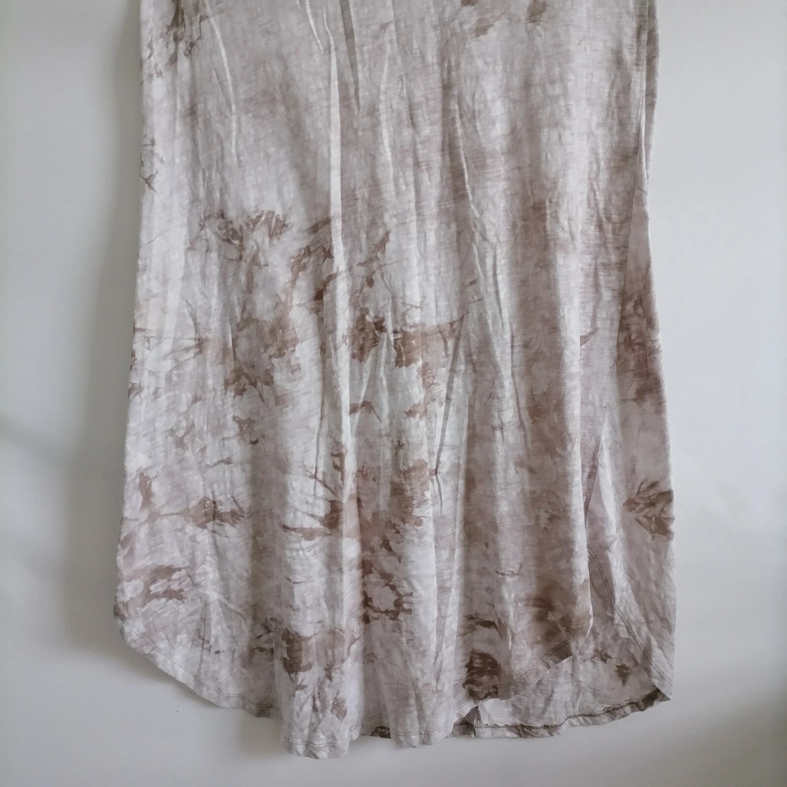 OFF WHITE Abito tubino donna Dip bianco sporco marrone tie dye senza maniche girocollo taglia large
