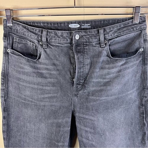 Old Navy Black Button Fly O.G. Straight High Rise Damen Denim Jeans Größe 14 - Bild 2 von 8