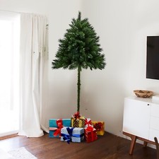 Green Half Parasol Christmas Trees 6FT Artificial w/ 302 Tips Xmas Decoration