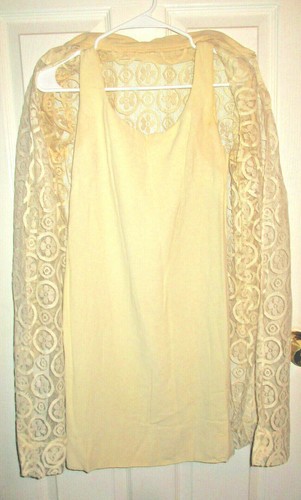 Vintage~Ladies Formal Dress~Ivory Color~2 Piece~No Size Tag~Homemade~1970's - Picture 2 of 10