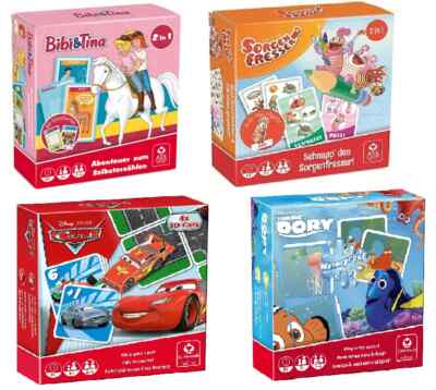 Kartenspiel 2-in-1 Kiste Cars, Dory, Bibi&Tina  Rätzel Schwarzer Peter