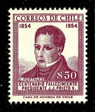 CHILE, DIEGO PORTALES, YEAR 1955, MNH