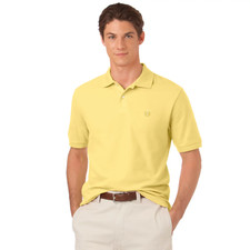 Chaps Men's Custom Fit Polo Knit Shirt Soft Yellow
