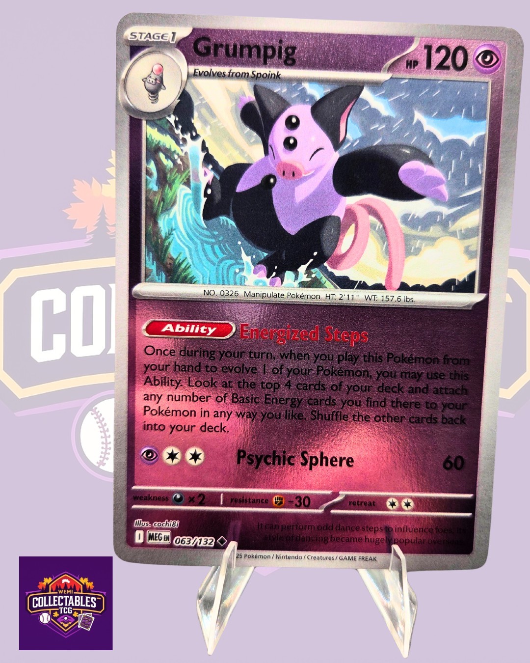 Grumpig 063/132 Me01: Mega Evolution Reverse Holo - Pokemon TCG NM
