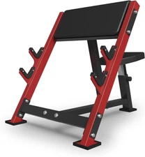 Mikolo Preacher Curl Bench, Seated Arm Isolated Barbell Dumbbell Bicep Station, 