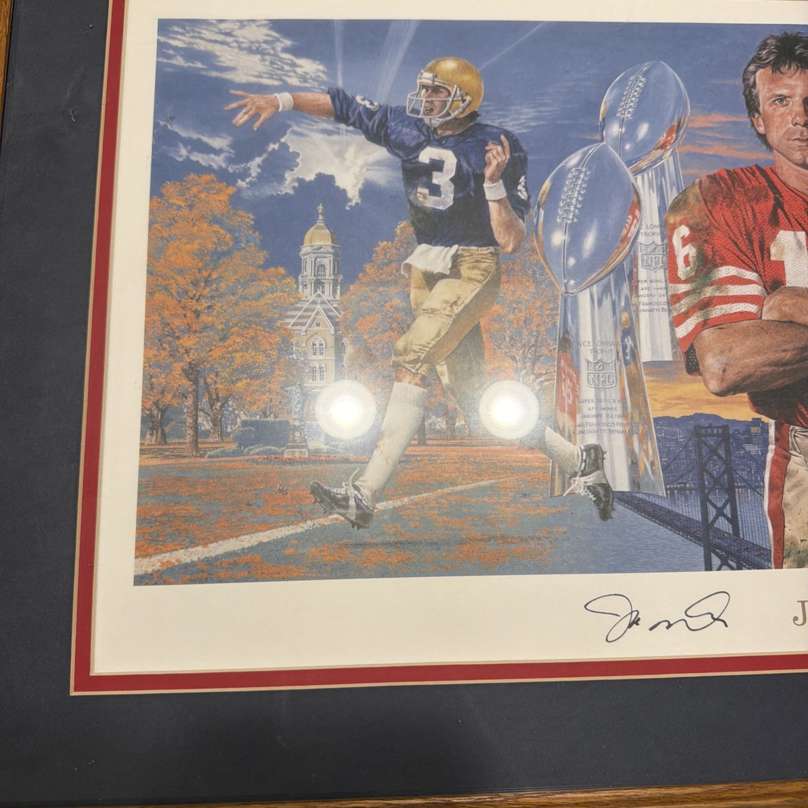 Joe Montana Signed Notre dame Chiefs 49ers 39x17 PSA/DNA AUTO view 5