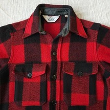 Camicia vintage anni 80 Woolrich Buffalo Check adatta XS misto lana rosso nero camicia