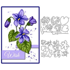 GLOBLELAND Violet Cutting Dies for Card Making Flowers Cut Die for DIY Scrapb...