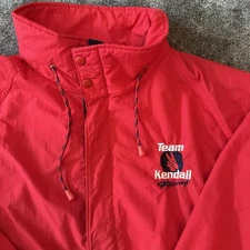 Vintage 90s Windbreaker Kendall Racing Team Full Zip Jacket Mesh Lined Red Sz XL