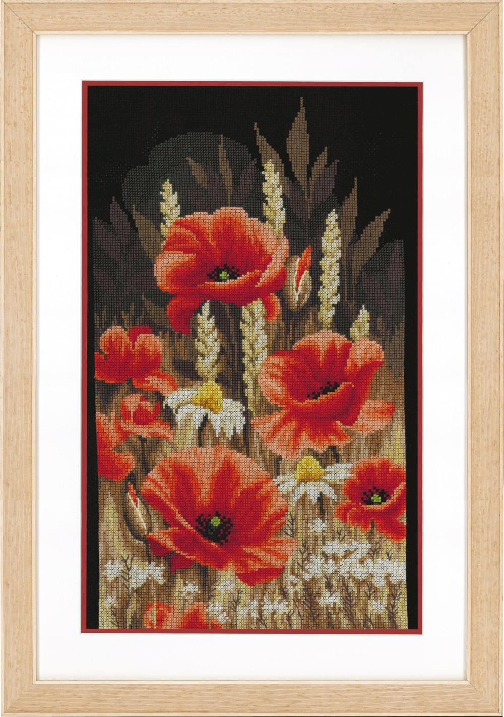 Vervaco counted cross stitch kit ""Wild poppies"", 23x42cm