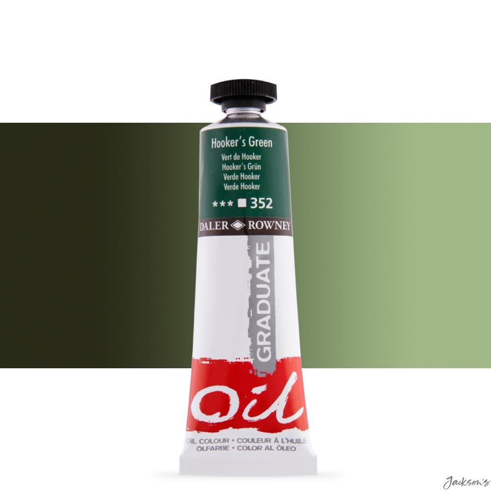 Daler-Rowney Graduate Oil Paint Tube 38ml Hooker's Green For Artists