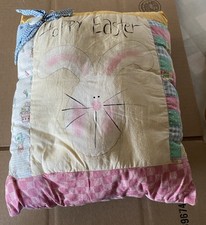 Handmade Easter throw pillow “Hoppy Easter” 16” x 12”