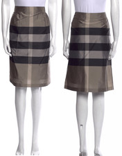Burberry London Nova Check Pleated Pencil Skirt 4
