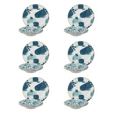 Servizio 12 piatti porcellana blu azzurro Mosaico blu