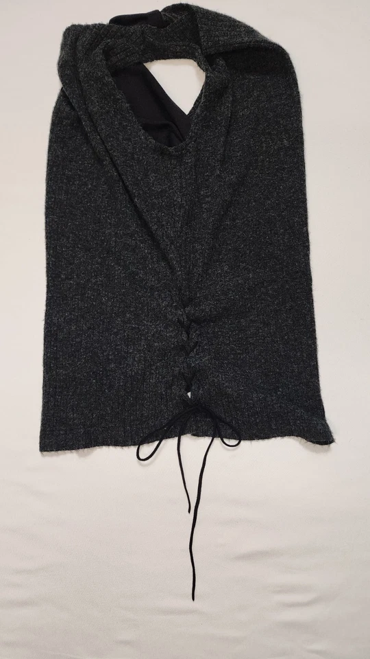 Blusa de malha Charlotte Russe vintage feminina cinza chacoal sem mangas - Imagem 4 de 4