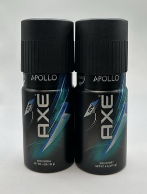 Lot Of 2 Axe Apollo Bodyspray 4 oz Discontinued Rare HTF New Deodorant Spray