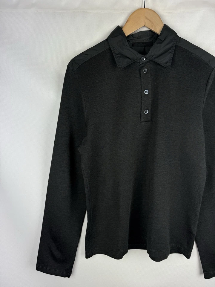 Suéter Polo Pullover Prada Milano Para Hombre Manga Larga Lana/Nailon Talla L Se Ajusta a M Foto 2 de 4
