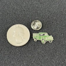 Vintage Jeep M715 Cargo Pickup Truck Green Enamel Silver Tone Pin Pinback #51008