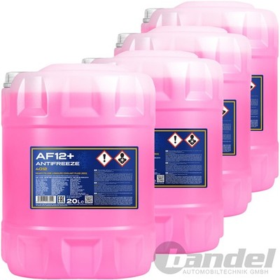 4 x 20 L MANNOL AF12+ KÜHLERFROSTSCHUTZ ROSA -40°C FERTIG-MIX für VW G12 G12+