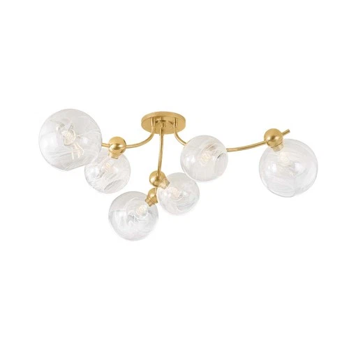 Corbett Lighting 450-54 Astraia 6 Light 54"W Semi-Flush Ceiling - Brass - Picture 1 of 2