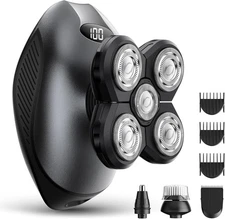 IPX7 Waterproof Men’s Shaver with 5D Floating Head & LED Display