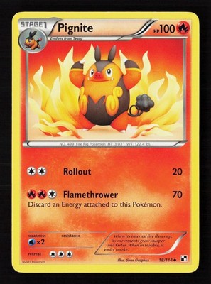 Pignite (18) 18/114 Pokemon TCG Black and White MP